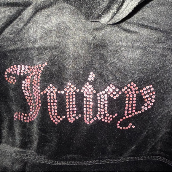 NWT Juicy Couture Liquorice Black Velour Pink Rhinestone Logo Tracksuit - Picture 4 of 8